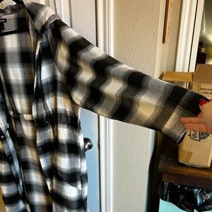 TORRID Anorak Brushed Flannel Black and White Plaid
